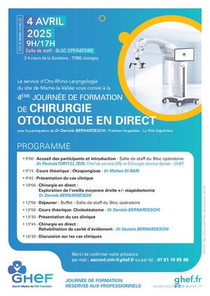 Programme Journée formation Chirurgie Otologique 2025