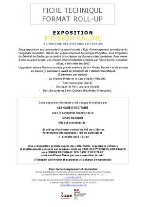 Fiches tech Expo Triptyque et Roll-up Mission Racine 2024