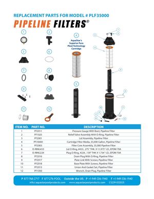 PLF35000 Pipeline Filter Replacement Parts_CS239-032025