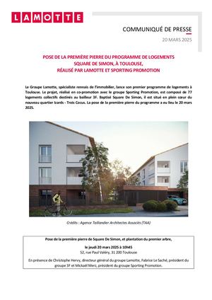 Pose de la première pierre du programme Square de Simon à Toulouse - 20 mars 2025