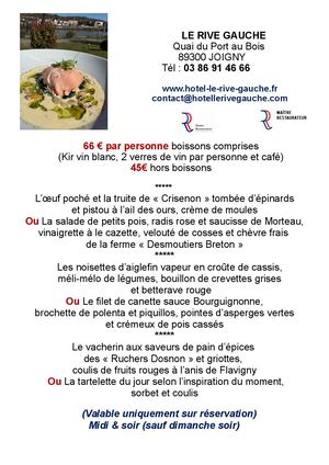Menu Rive Gauche - Avril 2025