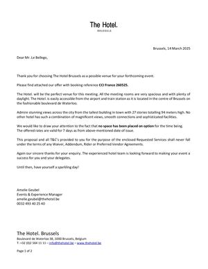 Devis The Hotel Brussels