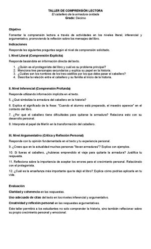 Guia De Analisis El Caballero Del Armadura Oxidada