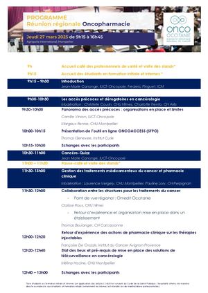 Programme Oncopharmacie 2025