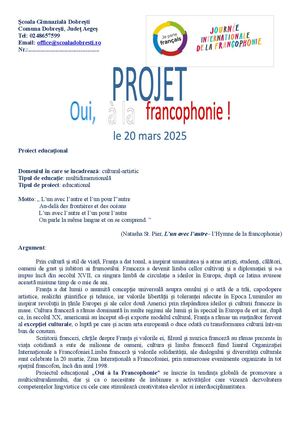 Proiect Francophonie 2025