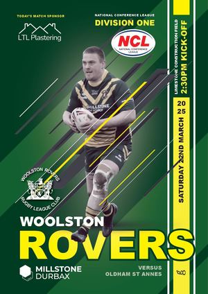 2025 Woolston Rovers Brochure Oldham St Annes 22032025