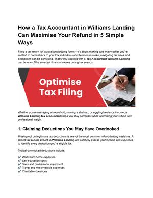 How A Tax Accountant In Williams Landing Can Maximise Your Refund In 5 Simple Ways