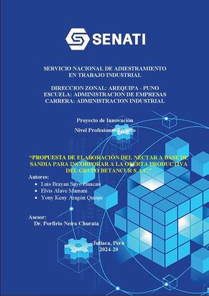 Zep-Propuesta De Elaboración Del Néctar A Base De Sandia Para Incorporar A La Oferta Productiva Del Grupo Betancur S A C