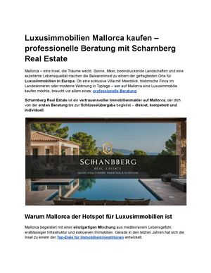 Luxusimmobilien Mallorca Kaufen – Professionelle Beratung Mit Scharnberg Real Estate