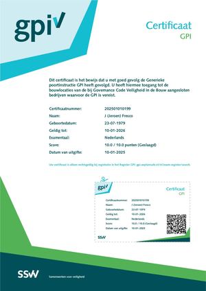 Certificaat Generieke Poortinstructie J Fresco 25 01 2025