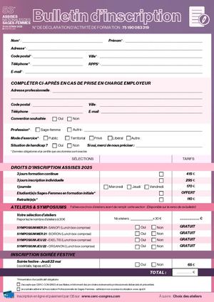 Bulletin Inscription Assises SF 2025