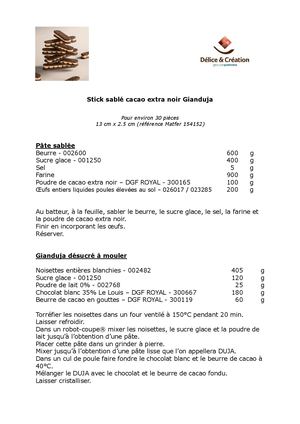 Stick Sablé Cacao Extra Noir Gianduja