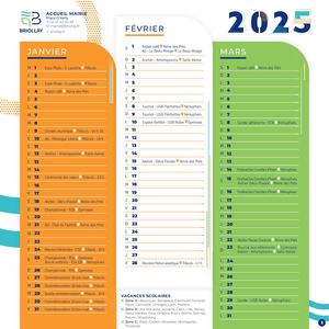 Calendrier annuaire 2025