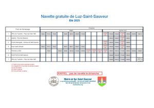 Horaires navette thermale Luz