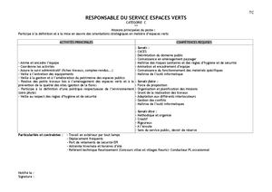 Offre d'emploi - Responsable Service Espaces Verts