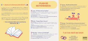 Folleto Triptico Para La Semana Del Libro