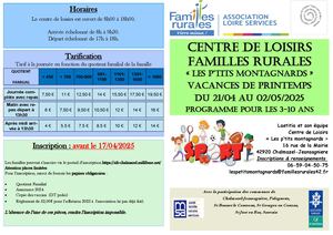 Planning Cel Vacances Printemps 2025