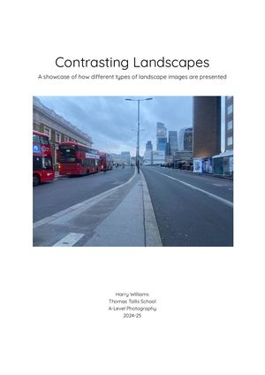 Harry Williams A-level Photography Personal Investigation Essay 2024 25