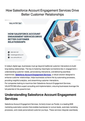 How Salesforce Account Engagement Services Drive Better Customer Relationships