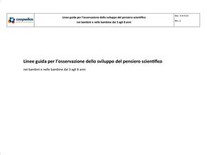 Linee Guida Per L'osservazione Dello Sviluppo Del Pensiero Scientifico