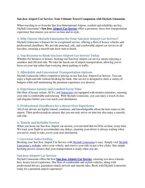 San Jose Airport Car Service