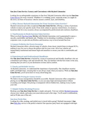 San Jose Limo Service