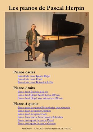 Pianos à la vente de Pascal Herpin