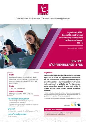 Fiche Contrat Apprentissage Cycle Ingénieur