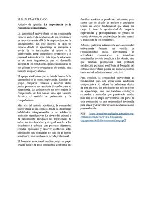 La Importancia De La Comunidad Universitaria