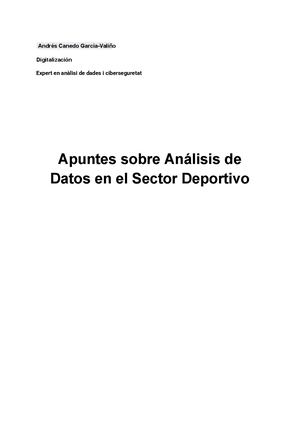Apuntes Sobre Análisis De Datos En El Sector Deportivo