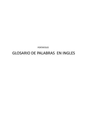 Portafolio De Palabras En Ingles