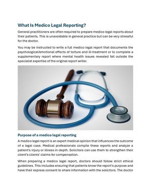 What Is Medico Legal Reporting
