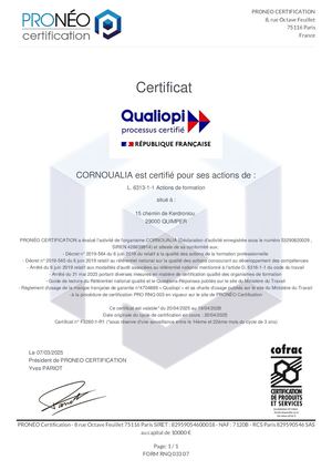 Certificat Qualiopi - mars 2025