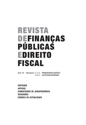 Revista de Finanças Públicas e Direito Fiscal - ano XIV