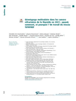 Bulletin du cancer, Génotypage moléculaire dans les cancers réfractaires de la thyroïde en 2021