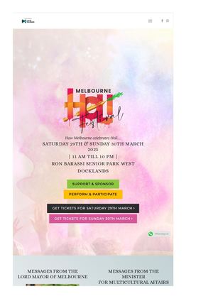 Holi Festival In Melbourne 29th and 30th March 2025