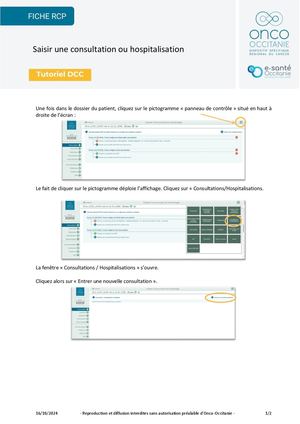 Saisir une consultation ou hospitalisation