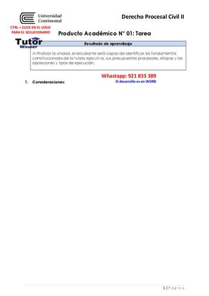 Tw Derecho Procesal Civil Ii Pa1 Tarea