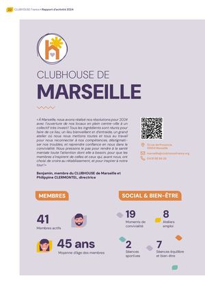 Rapport annuel 2024 - CLUBHOUSE de Marseille