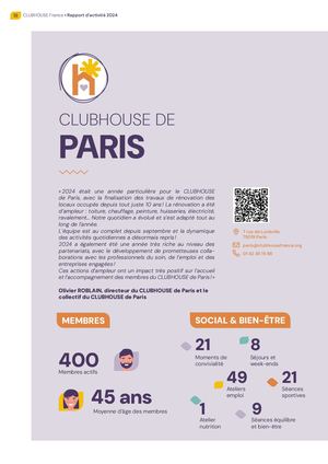 Rapport annuel 2024 - CLUBHOUSE de Paris