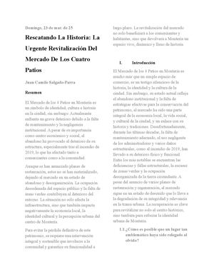 Articulo, Mercado De Los 4 Patios Juan Camilo Salgado