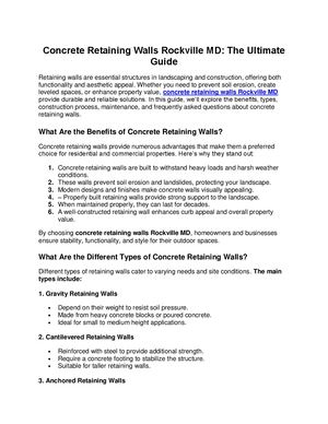Concrete Retaining Walls Rockville MD: The Ultimate Guide