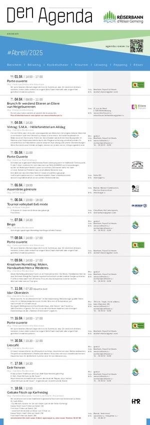 Den Agenda Abrëll 2025