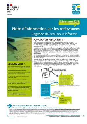 Note d'information sur les redevances- Mars 2025- (édition 2025 sur les chiffres 2024 sur le bassin Loire-Bretagne)