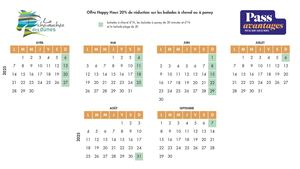 Pass Avantage Calendrier Happy Hour Annuel Chevauchée Des Dunes