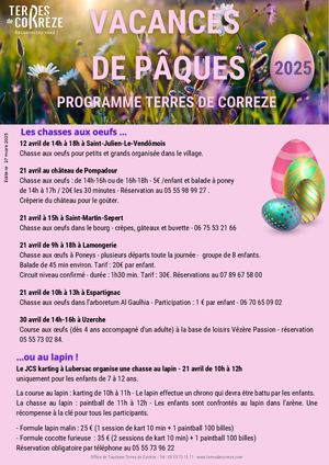 Programme Vacances Pâques 2025 Terres De Corrèze