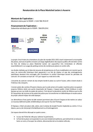 Renaturation Place Maréchal Leclerc Auxerre