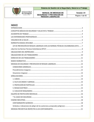 MANUAL DE MEDIDAS DE SEGURIDAD Y PREVENCIÓN DE RIESGOS LABORALES