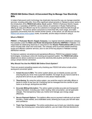 Easy Steps To Check And Pay Your Pesco Bill Online