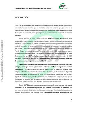 Medidas Concretas De Csif Para Reducir La Burocracia En Los Centros Docentes